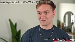 stepbro enjoys double blowjob with stepsis and friend