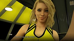 Watching a cheer routine with erotic ass in 3D anime