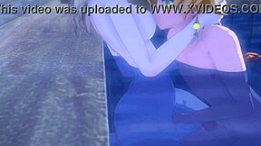 kissing jean with hair down in genshin impact, wow!