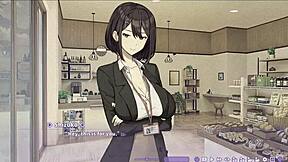 summer clover engages in uncensored hentai game fucking her female boss shizuko in missionary position