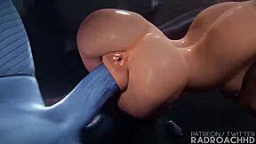 Widow Babymaker RadroachHD Rides Monster Cock in Wet Cowgirl Action