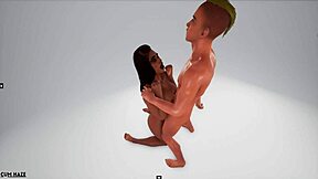 cute guy mates with ebony amazonian in 3d porn wild life