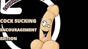 In this gay video, the narrator encourages intense cock sucking with detailed instructions