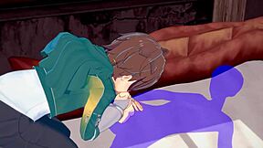 konosuba yaoi - kazuma blowjob with cum in mouth japanese asian manga anime game porn gay