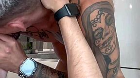 Gay blowjob and assfucking in a homemade video