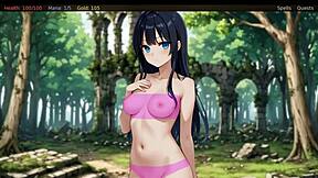 Angel pussy in hentai game triggers instant cum release