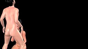 Indian Bhabhi Blowjobs Japanese Man in 3D