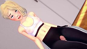 spider gwen esta sudada despues del ejercicio quiere descansar lamiendo una polla version adulta