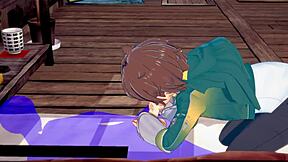 konosuba yaoi - kazuma blowjob with cum in mouth japanese asian manga anime game porn gay