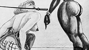 Vintage erotic drawings intrigue with retro charm