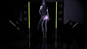 3d cute asian slut in lingerie cheats with a massive cock. her mature outfit barely holds on.