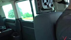 Brunette picked up and banged hard in a van