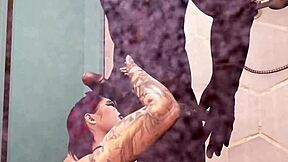 second life black man fucks red head white woman and showers with her afterwards