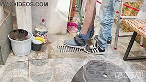 Fodendo ao ar livre entre os len�ois