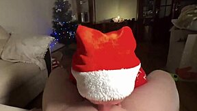 Christmas alone with stepmom: POV deepthroat and facial surprise.