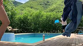 Latina Babes Fuck Guy Poolside