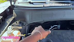 asian girl begs truck driver for outdoor fuck