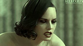 Redmoa dimitrescu play thing gets fucked with big tits and cum creampie