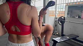 Naked exercise with transgender girl May Hernandez