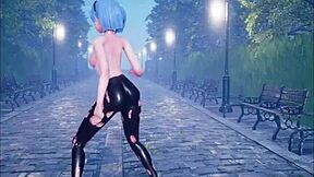 Cute anime girl dancing and getting fucked part 2