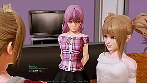 Explorând hotelul harem în acest joc anime sequel