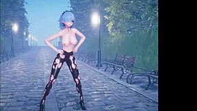 Cute anime girl dancing and getting fucked part 2