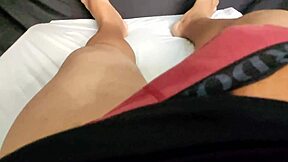Young wife catches husband masturbating and gets aroused too