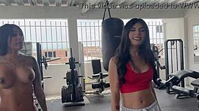Naked exercise with transgender girl May Hernandez