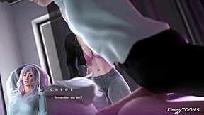 College teen in hoodie fucked while friend watches