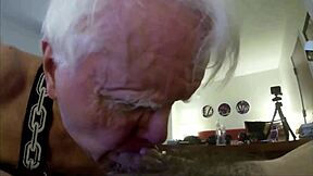 Grandpa Shows Skills in Closeup Head Session