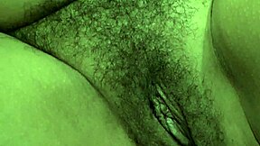 Hairy mature prostitute lets virgin boy see pussy first time