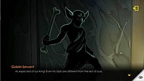 yo, in this hentai game, goblin king traps a girl for pussy massage