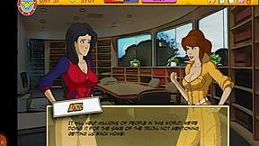 sexy ninja girl licks pussy in big city hentai