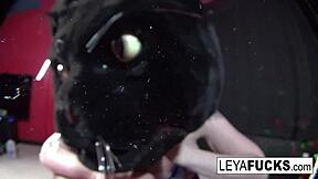 blonde gives gag filled pov blowjob on huge black cock