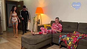 Cuckold sucks wife's lover's cock after her pussy