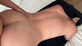 step daddy catches his juicy babe daughter naked at home. close-up tension builds with every glance.