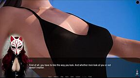 Kate explores the beach in public anime hentai game