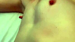 Skinny teen gets double cum load on her face and body