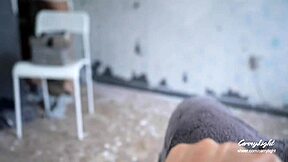 Step mom in heels catches step son jerking and helps him cum.