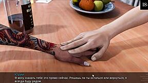 זונה מילף עם ציצים גדולות מתאננת לזין מפלצתי במשחק סקס אנימה, זרע על הפנים