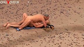 beach voyeur older guy fucking hot milf on the ocean shore
