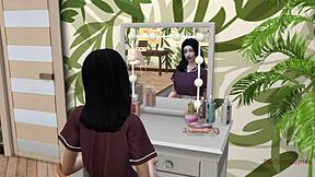 lesbian stepsisters explore first-time anime sex with shy tribbing