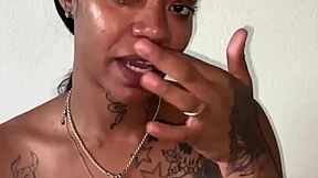 sexy chick's interview turns into deep throating big black cock