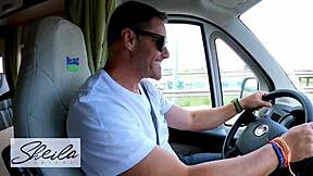 Passionate Party: Sheila Ortega Invites Marco Banderas and Briana Moon for Car Swapping Fun with Cameraman