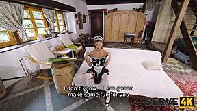 Uniformed czech maid serves pov pussy