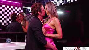 Sharing my blonde hotwife mandy rhea with another man in nightclub bathroom