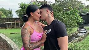 Offering Cash to Busty Mariana Martix for Public Park Sex