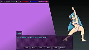 in city of secret pt 3, the slut says, 'watch me expose my big tits to the class while defeating the boss!'