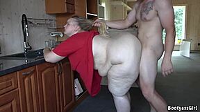 Horny Husband Fucks His Chubby Wife Bent Over In The Kitchen 😏