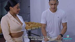 The baker Mariana Martix has a big ass that is filled with cum